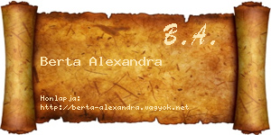 Berta Alexandra névjegykártya